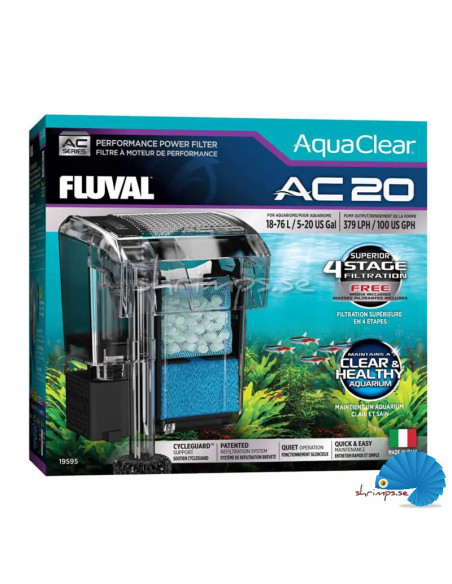 Fluva - Aquaclear - AC 20 - Hangon Filter 379 L/h 18-76l